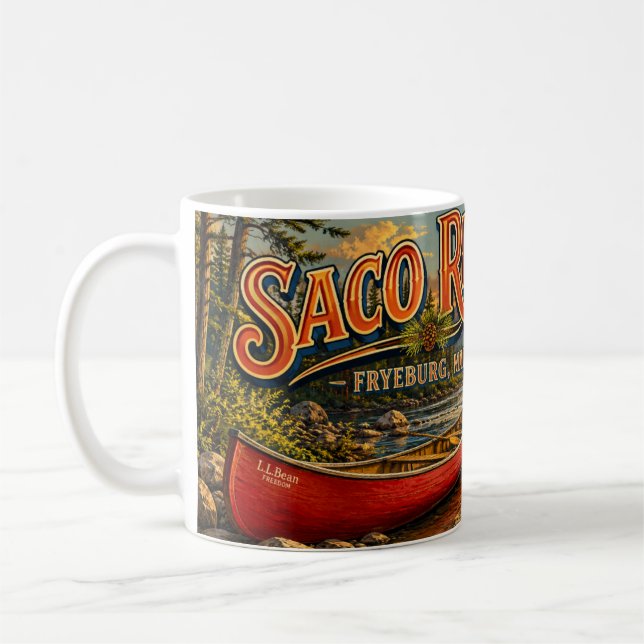 Caneca de Café do Rio Saco Fryeburg Maine (Esquerda)