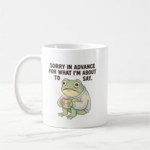 Caneca de Café do Sapo Desculpe com Antecedência