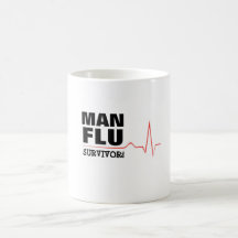 Caneca de café do sobrevivente da gripe do homem