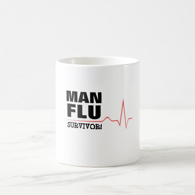 Caneca de café do sobrevivente da gripe do homem (Centro)