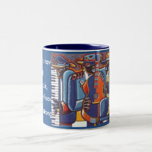 Caneca de café do trabalho de arte do jazz
