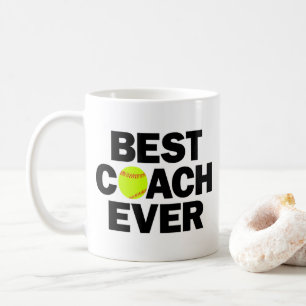 Caneca de café do treinador do softball de
