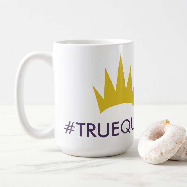 Caneca de café do #TRUEQUEEN da tiara (Com Donut)