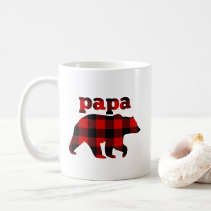 Caneca De Café Do "urso da papá da xadrez búfalo "