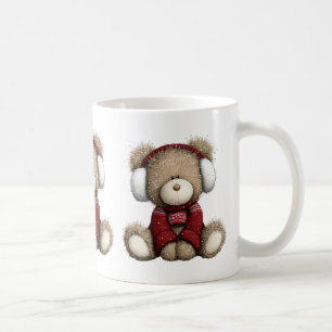 Caneca de Café do Urso de Pelúcia de Inverno