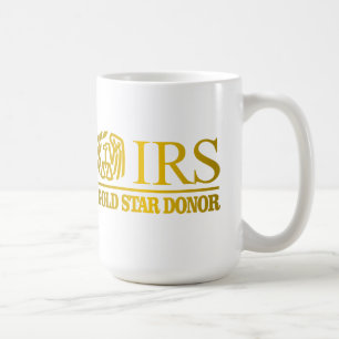 Caneca De Café Doador Dourado da estrela do IRS