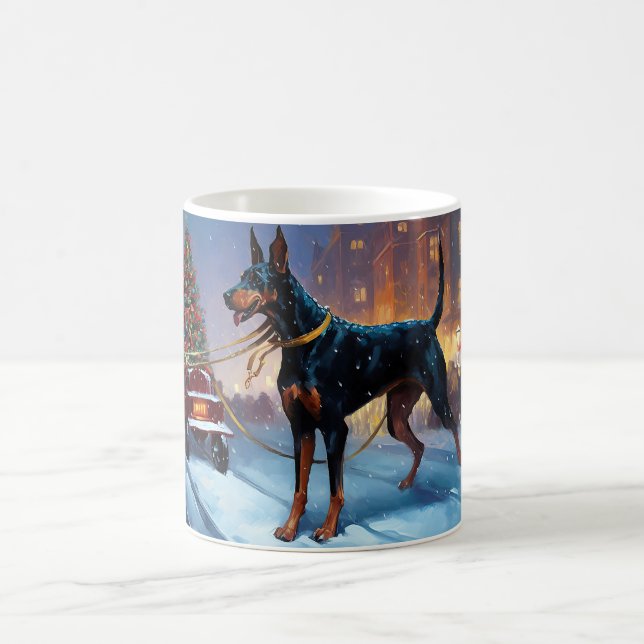 Caneca De Café Doberman Christmas Fesason Season (Centro)