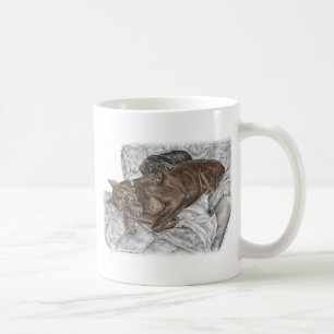 Caneca De Café Doberman Dog e Puppy