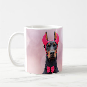 Caneca De Café Doberman no Diabo Costume