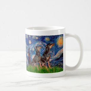 Caneca De Café Doberman Pair - Starry Night