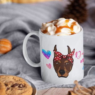 Caneca De Café Doberman Personalizado Mãe Cachorro De Dia de as m