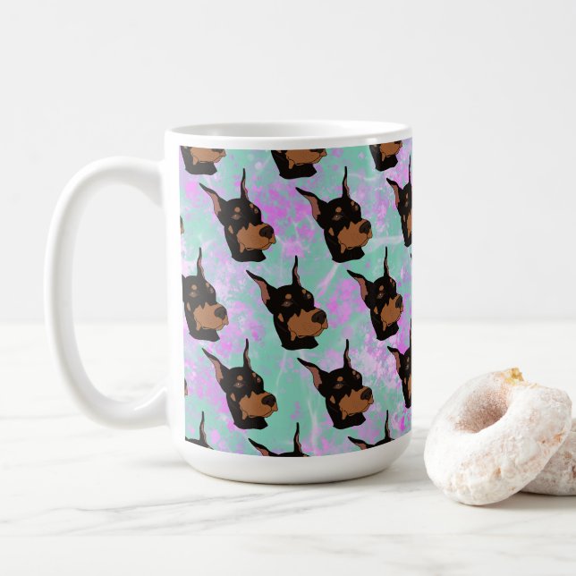 Caneca De Café Doberman Pinscher (Com Donut)