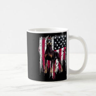 Caneca De Café Doberman Pinscher Bandeira Americana EUA Incrível