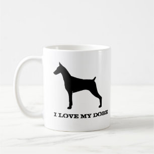 Caneca De Café Doberman Pinscher Dog Breed Silhouettes Personaliz