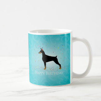 Caneca De Café Doberman Pinscher Happy Birthday Design
