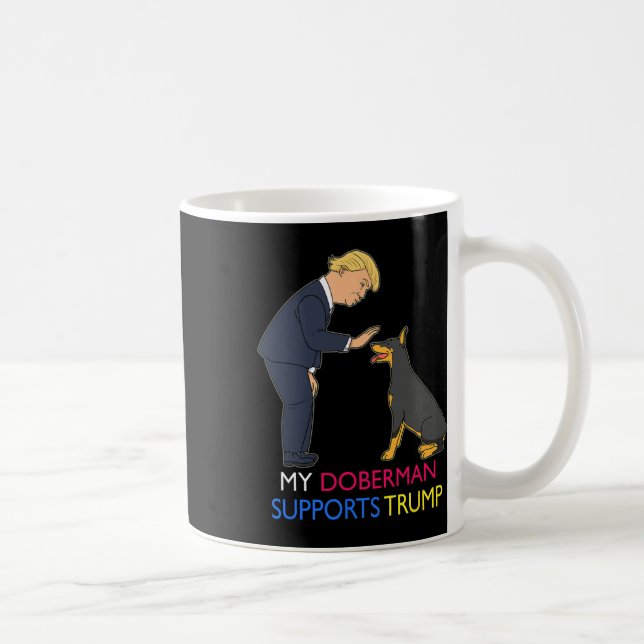 Caneca De Café Doberman Suporta Trump Gift Doberman Pinscher (Direita)