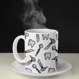 Caneca De Café Dobra | Dental Tools & Teeth Classic Mug