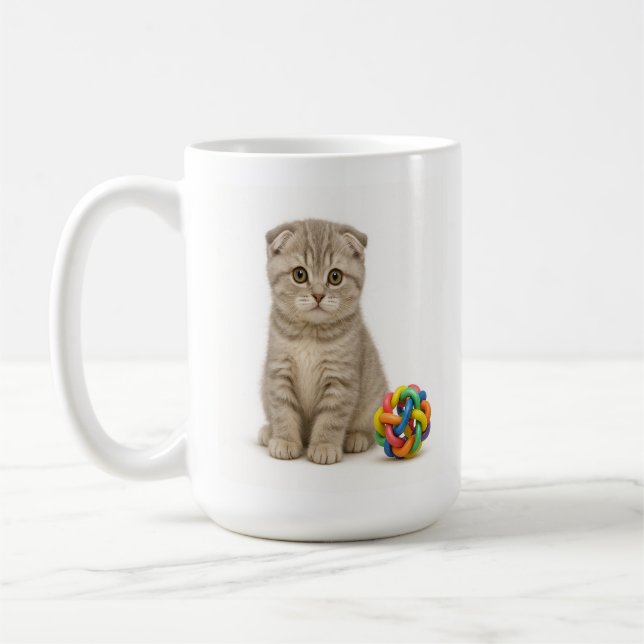 Caneca De Café Dobre-me mais de perto - Kitten Escocês (Esquerda)