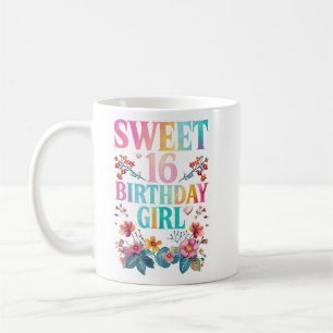 Caneca De Café Doce 16 Garota de Aniversário