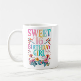 Caneca De Café Doce 16 Garota de Aniversário