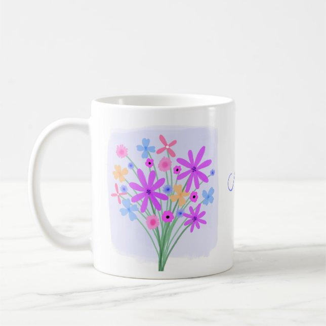 Caneca De Café Doce Buquê Floral Coffee Mug (Esquerda)