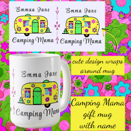 Caneca De Café Doce Camping Viagem Trailer Camping Mama