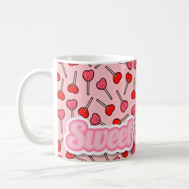 Caneca De Café Doce Candy Lollipop Girly Mug (Esquerda)