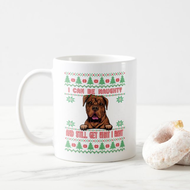 Caneca De Café Doce de Natal Feio, Grande Dane (Com Donut)
