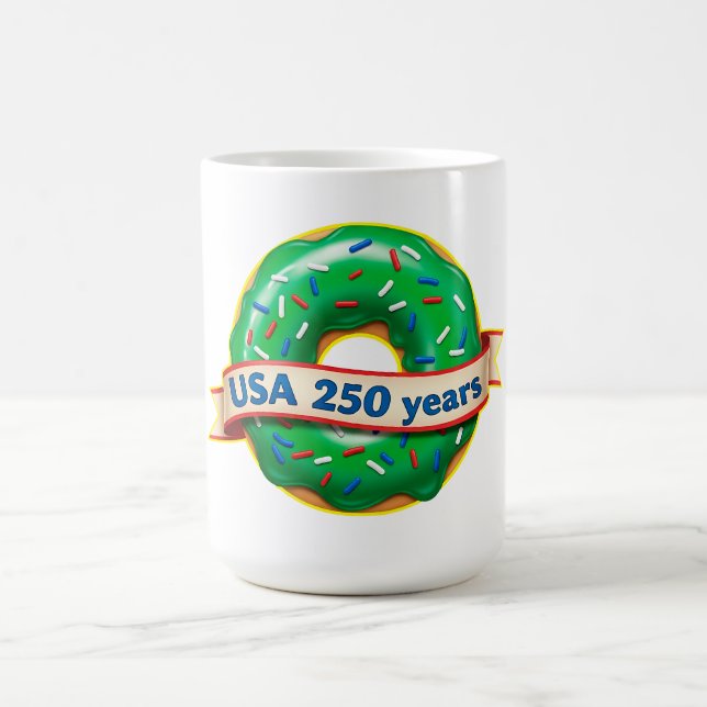 Caneca De Café Doce Donut da Liberdade EUA 250 Anos (Centro)