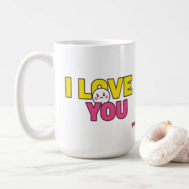 Caneca De Café Doce Eu Te Amo Gráfico para Presentes e Roupas (Com Donut)