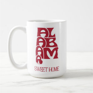 Caneca De Café Doce Lar Alabama Carmesim