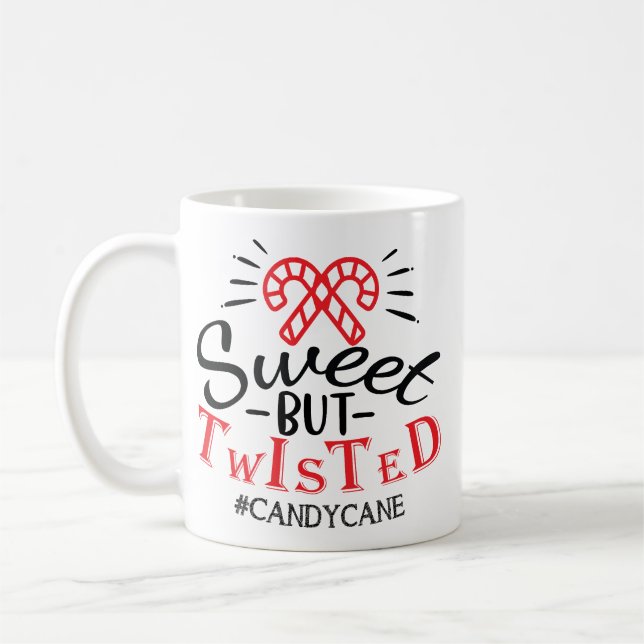 Caneca De Café Doce Mas Cana de Açúcar de Natal Torcida (Esquerda)