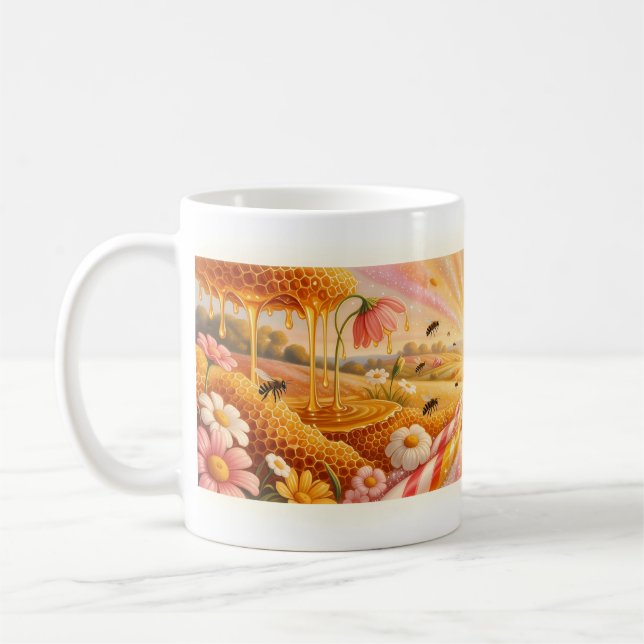 Caneca De Café Doce Menina Mel Doce Prado Sol Taza (Esquerda)