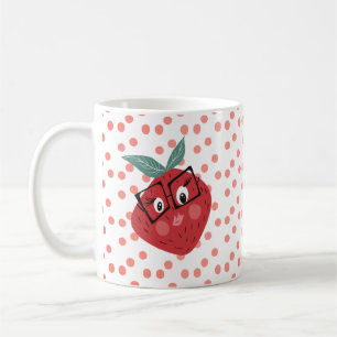 Caneca De Café Doce Morango Desenho Animado Desenhado à Mão