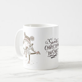 Caneca De Café Doce Natal Deseja Patinação De Gelo