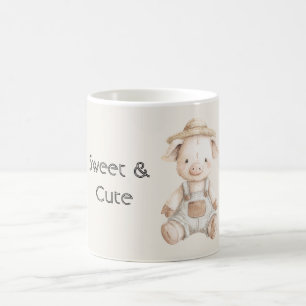 Caneca De Café Doce Porco Fofo Fazenda Animal