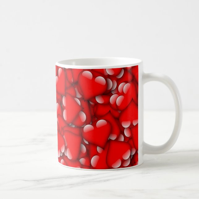 Caneca De Café Doce Romântico Namorados Adora Coração Vermelha (Direita)