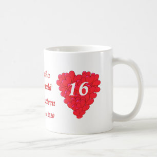 Caneca De Café Doce romântico personalizado dezesseis do coraç