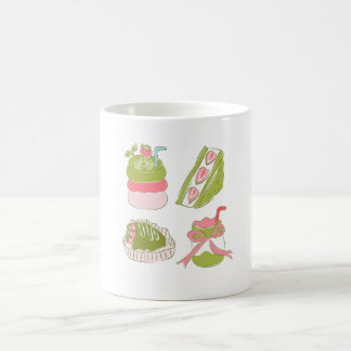 Caneca De Café Doces Bebidas de Matcha e Morango