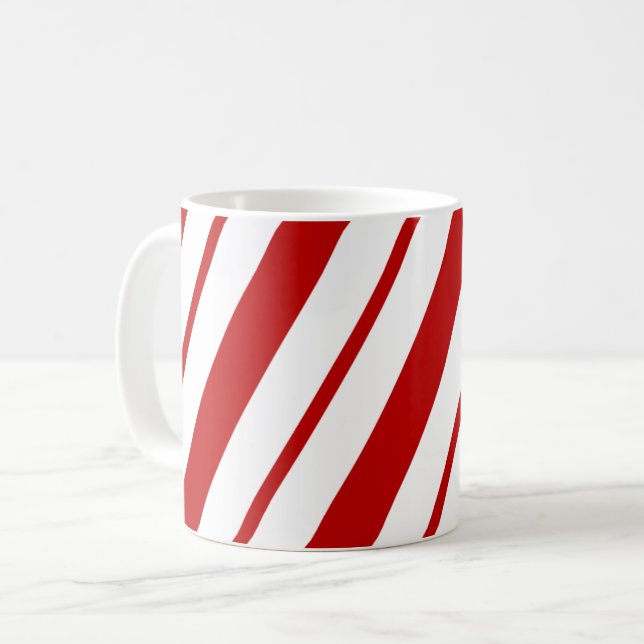 Caneca De Café Doces Clássicos Vermelhos e Brancos - Natal (Frente Esquerda)
