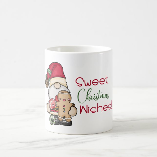 Caneca De Café Doces Desejos de Natal com Gnome Gingerbread  (Centro)