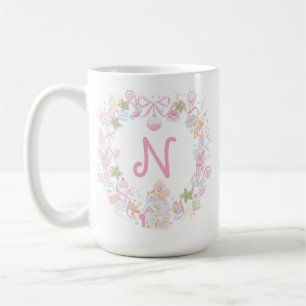 Caneca De Café Doces Feriados Passados Monograma Crista