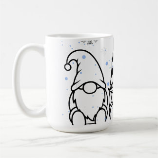 Caneca De Café Doces Gnomos de Natal Design de Férias.