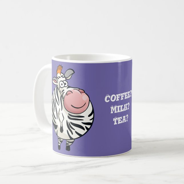Caneca De Café Docinho Cartoon Zebra Design (Frente Esquerda)