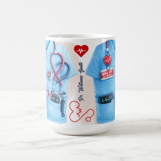 Caneca De Café Doctor Coat Stethoscope Mug | Custom Medical Nurse