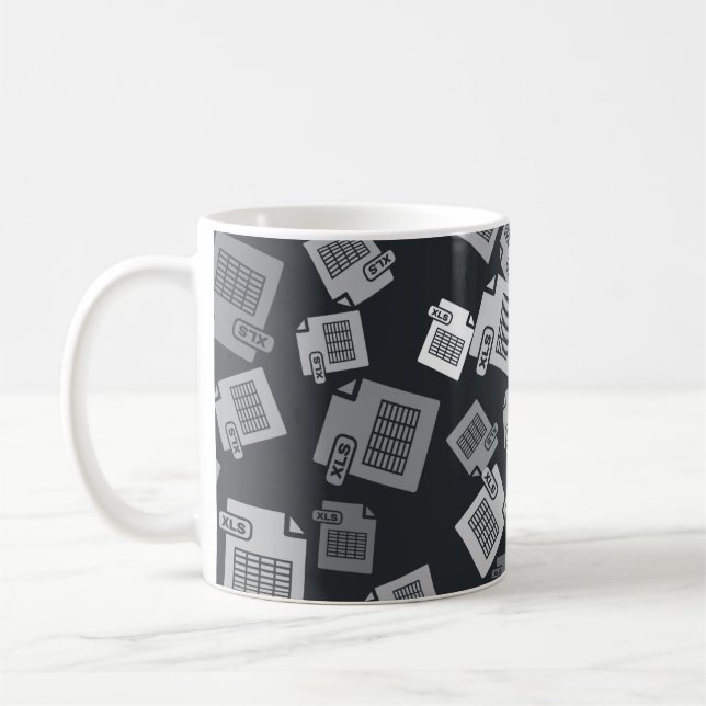 Caneca De Café Documento de arquivo XLS da cinza. Botão Baixar xl (Esquerda)