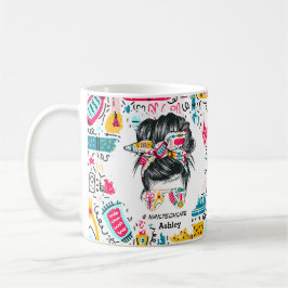 Caneca De Café Dodores de vida técnica coloridos personalizados