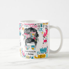 Caneca De Café Dodores de vida técnica coloridos personalizados