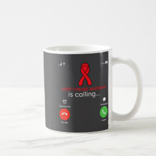 Caneca De Café Doença Cardíaca Conscientização Fita Vermelha Ataq