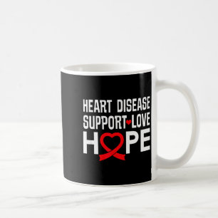 Caneca De Café Doença Cardíaca Suporte Amor Esperança Fita Vermel